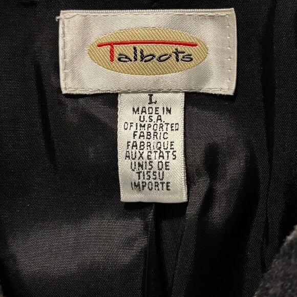 Talbots Women’s Large Coat Vintage Wool Blend Made in USA Button Front Long - Picture 6 of 11